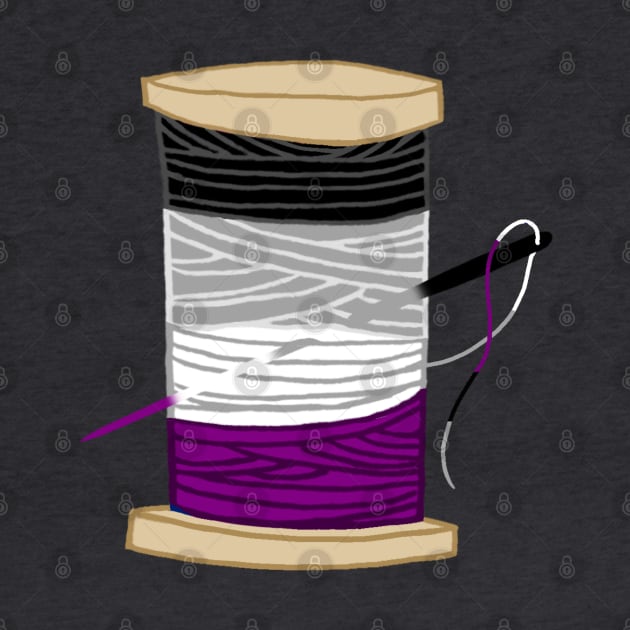 Thread Spool of Asexual Pride Flag Ocean Wave by Mochabonk